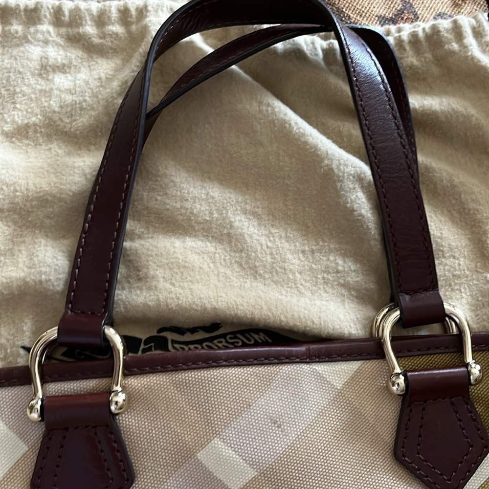 Burberry Green and White Tote Bag - Picture 4 of 10